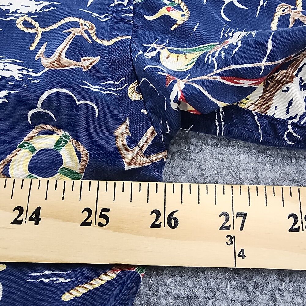 Tommy Hilfiger Shirt Mens Medium Sailing AOP Camp Loop Collar Vintage Nautical - Picture 6 of 13